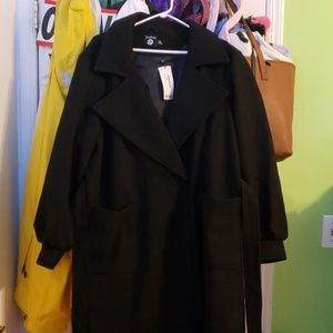 Belted Wool Look Coat